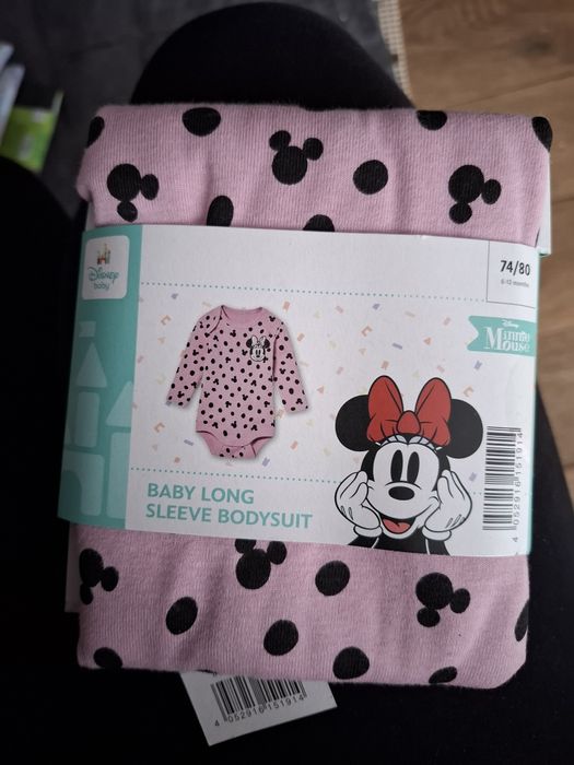 Nowe body na długi rękaw 74/80 Minnie