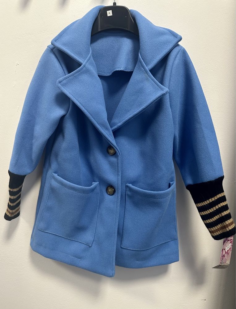 Płaszcz flauszowym niebieski 98-152