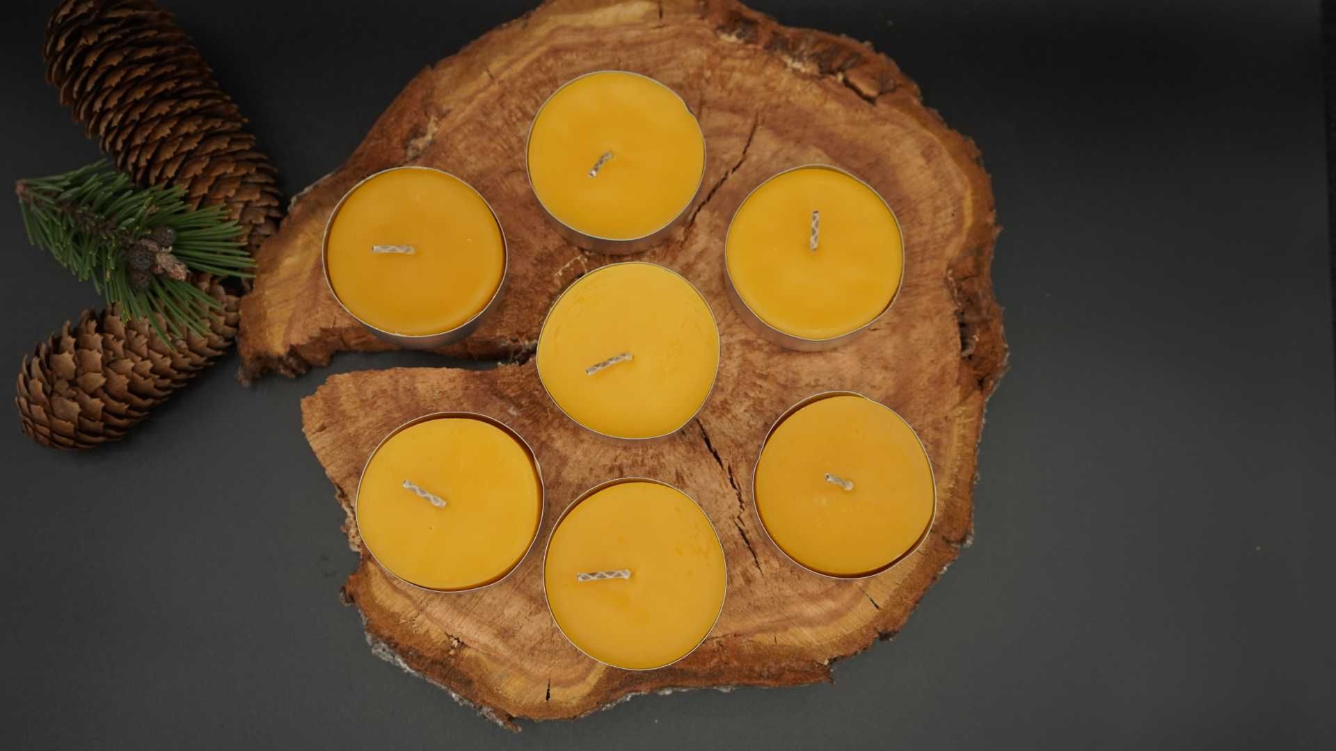 Świeca Tealight z wosku pszczelego duża