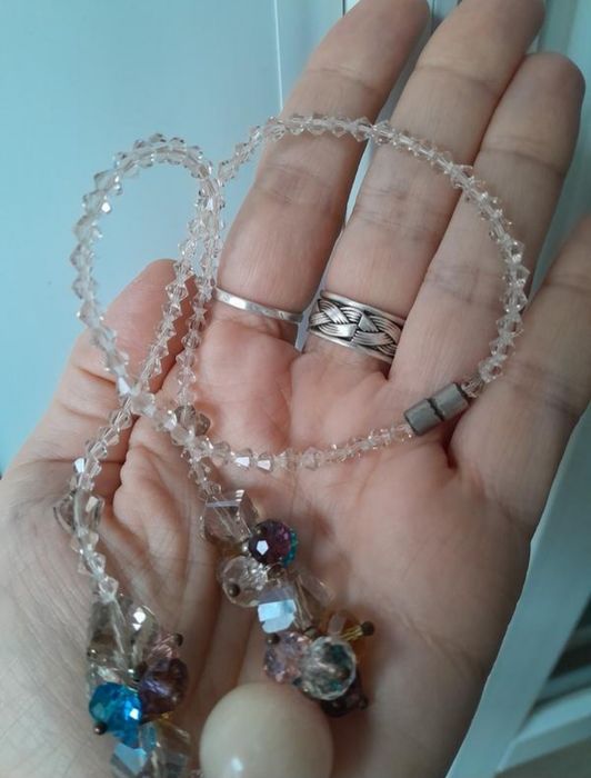 винтаж колье ожерелье стекло