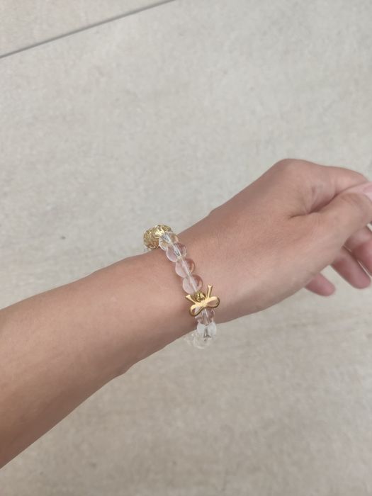 Bransoletka przezroczysta ze złotymi detalami