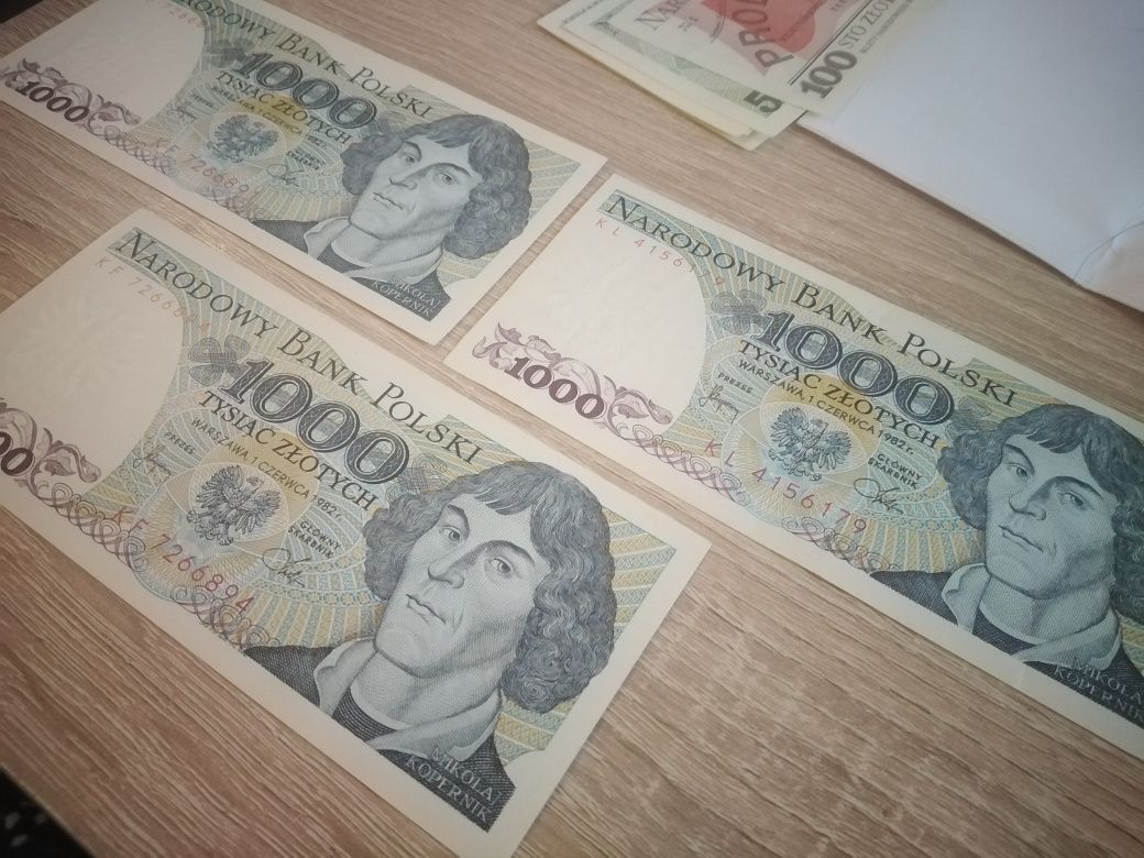 Banknot 1000 zł Kopernik 1 czerwiec 1982 r. NBP stan bdb