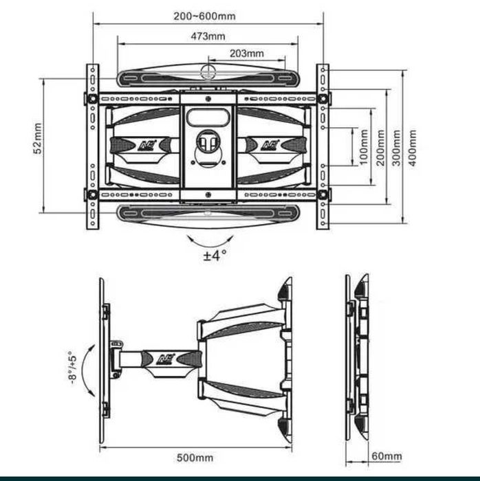 Кронштейн важких телевізорів крепление 55-85  стену s65 кріплення p65