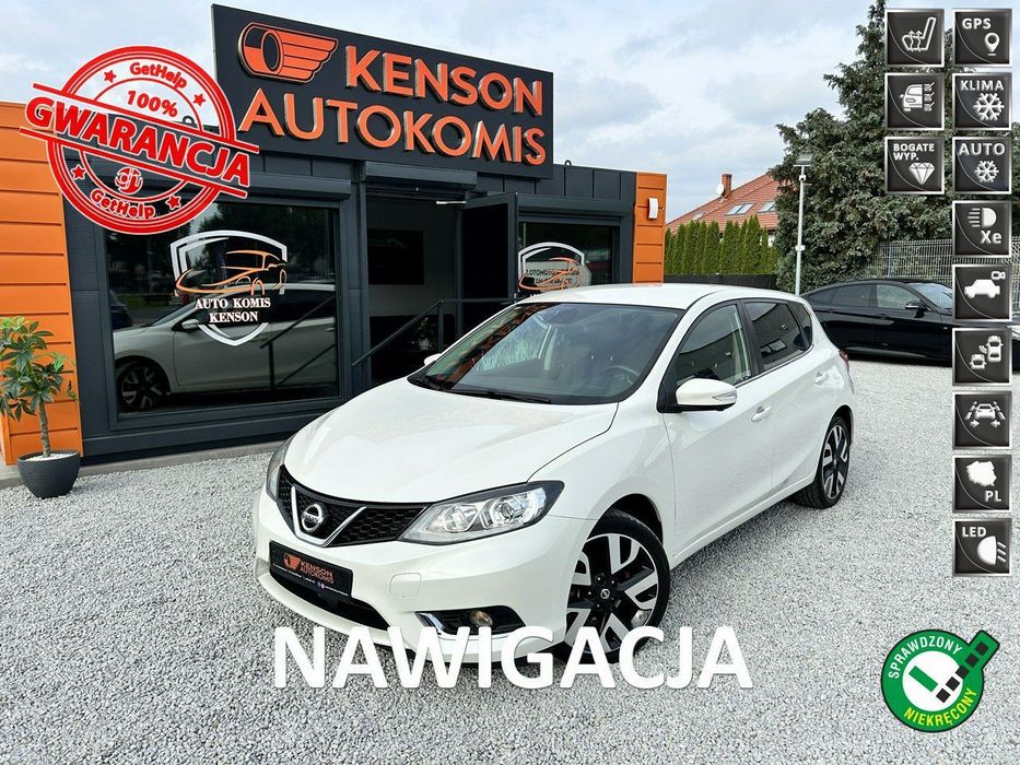 Nissan Pulsar LED, Klima, Navi, Temp, Kamera 360,Asystent, Grzane Fotele,Martwe Pole