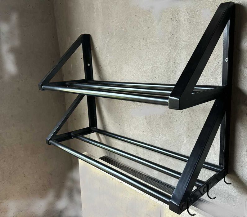 Regał solidny metalowy na buty podwójny 2x półki