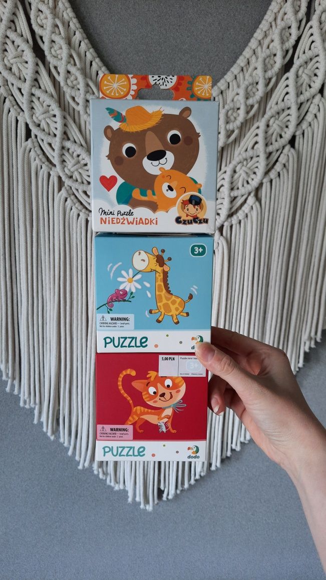 Czuczu mini puzzle Niedźwiadki, Pepco 2x puzzle Żyrafa i Kotek