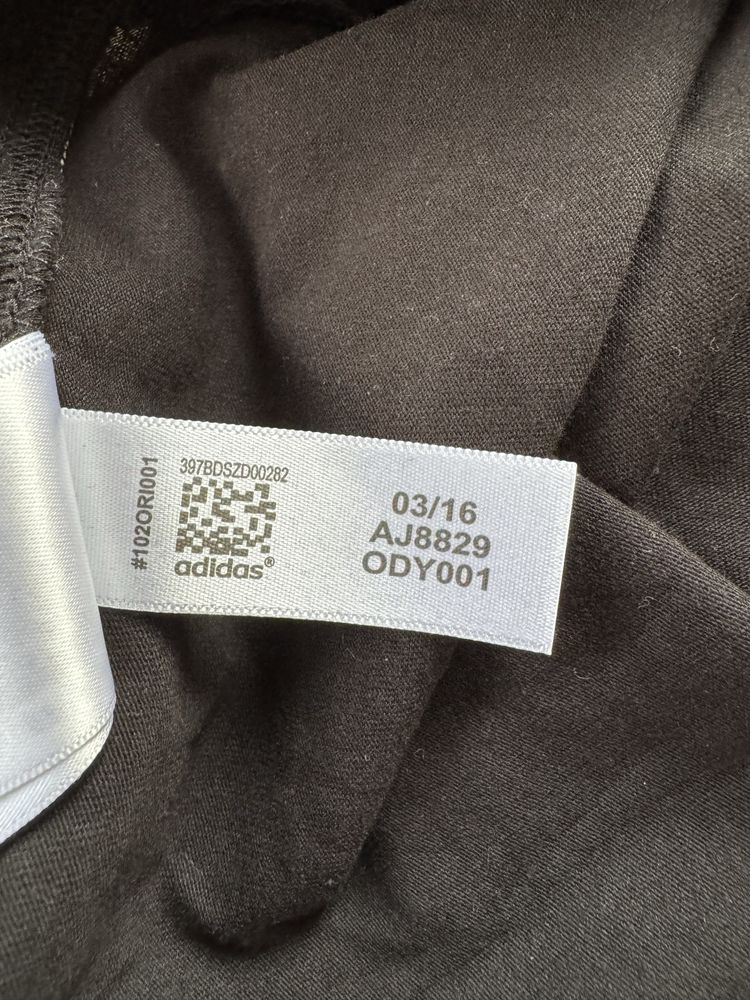 Бавовняні тонкі чорні лосіни з лого adidas
