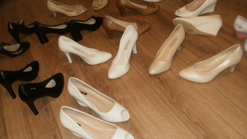 Buty damskie –białe, ecru, czarne, m.in. Brilu -rozmiar 39, 38