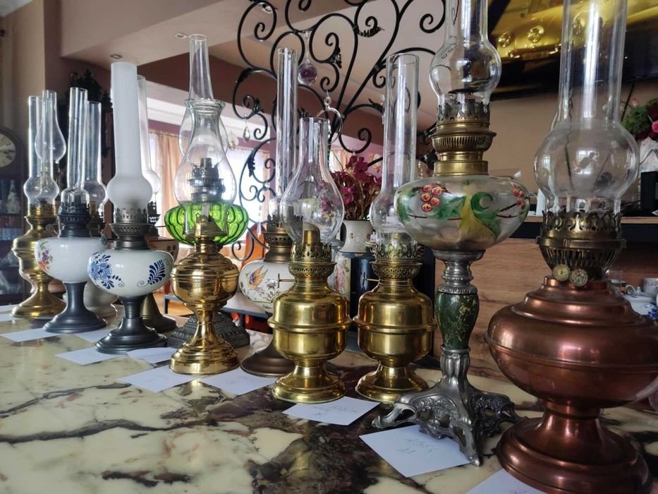 wyprzedaż kolekcji lampa na naftę naftowa z porcelaną