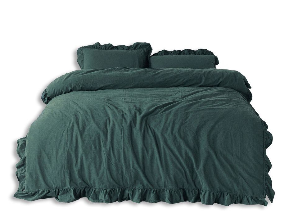 pościel bawełniana dark green/220x200(p) stonewashed