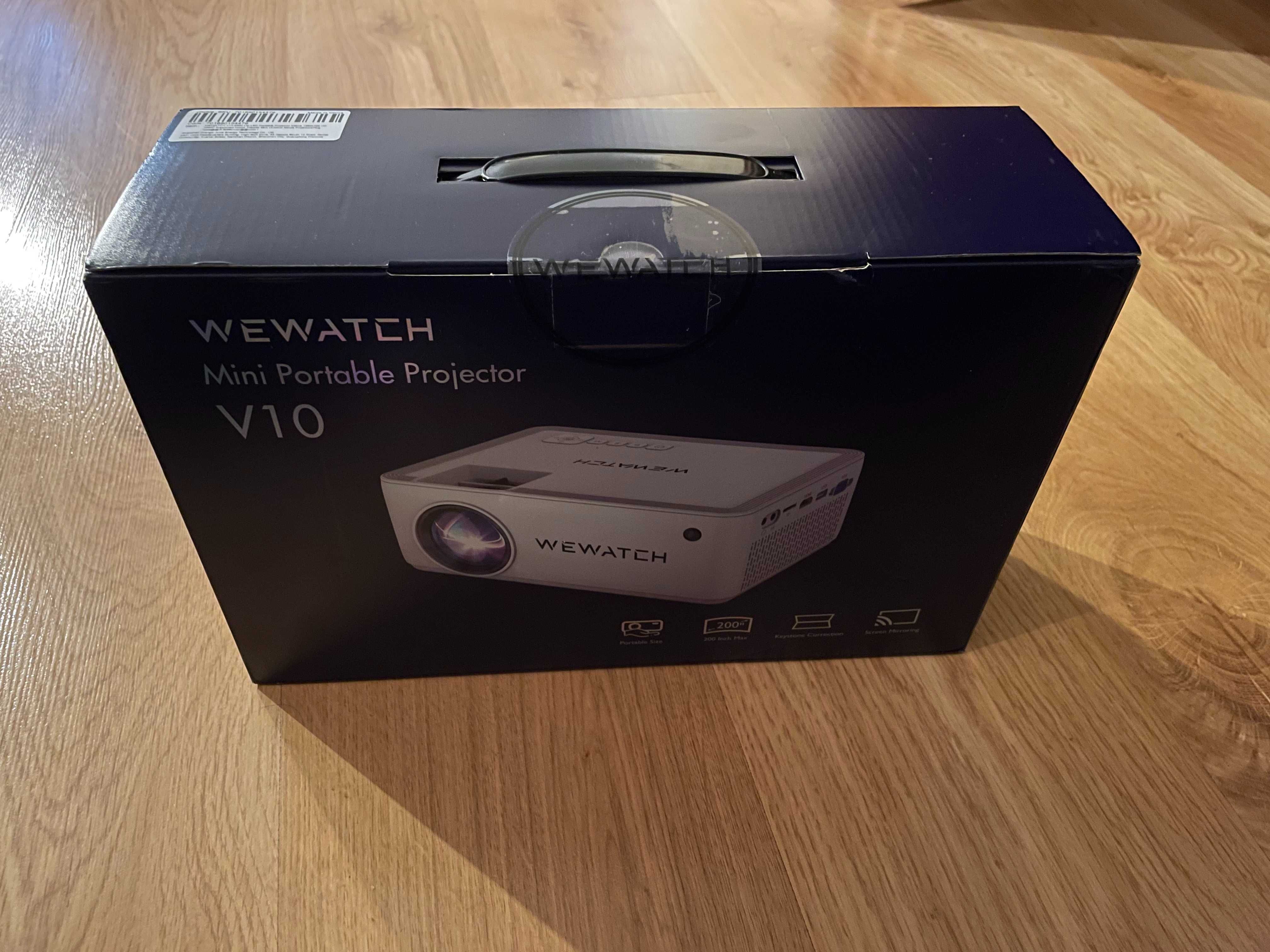 Przenośny MINI projektor WEWATCH V10 1080P LED NIEODPAKOWANY Okazja !