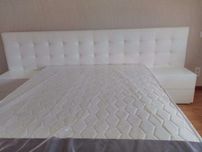 Cama Estofada Nova + Estrado + Colchão (Fabricante)