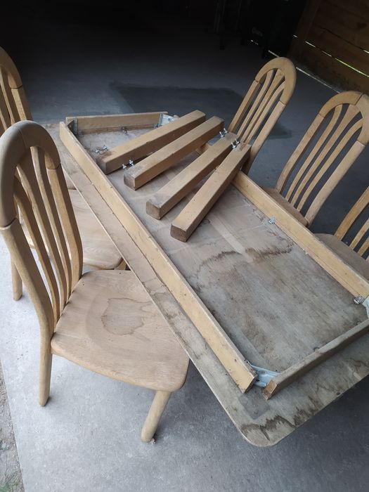 Stół dębowy + 6 krzeseł LITE DREWNO Komplet stół + 6 krzeseł