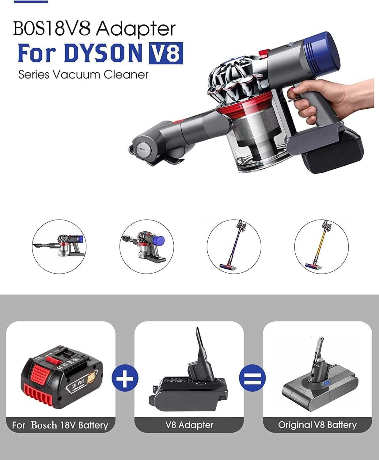 Dyson V8 adapter przejściówka Urun BOS18V8