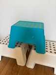 Taboret IKEA Bolmen • komplet 3 sztuki • biały i niebieski