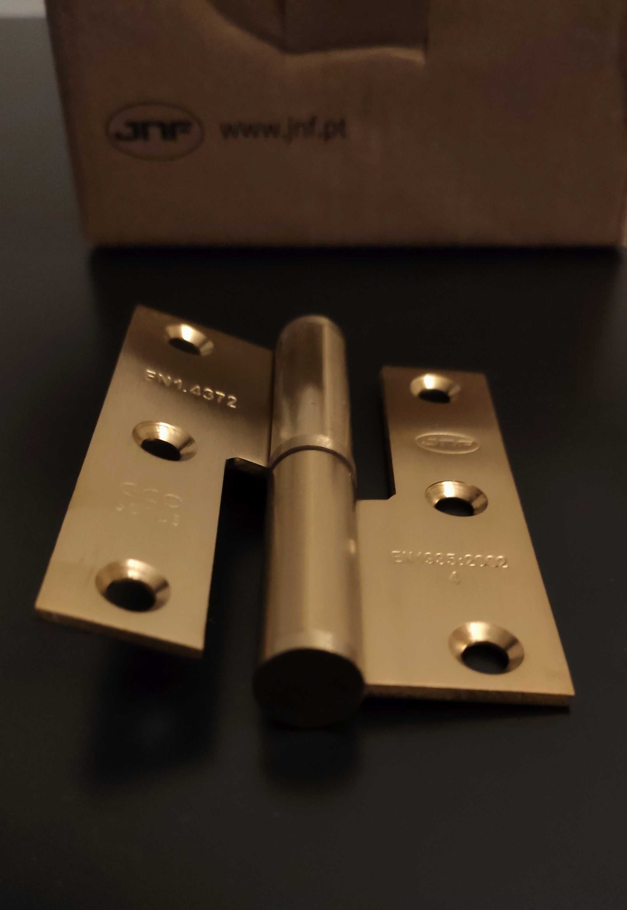 50+50 Dobradiças direita/esquerda JNF acabamento Titanium Gold