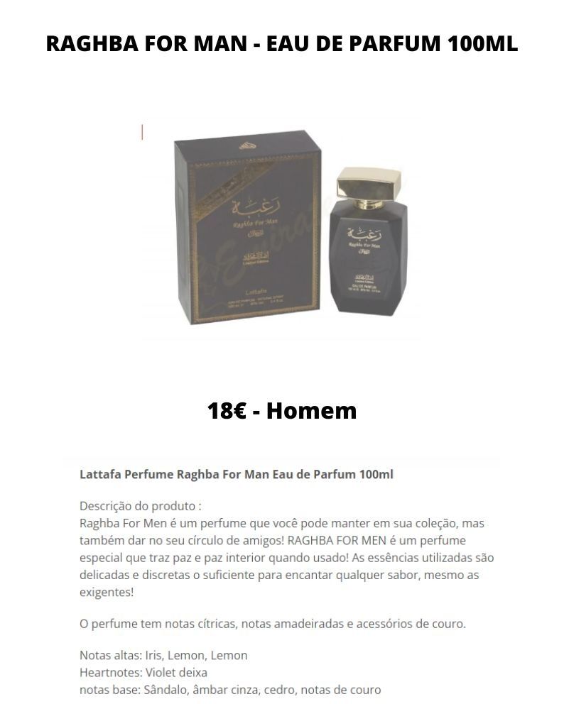 Raghba for Man - Eau de Parfum 100ml - Homem