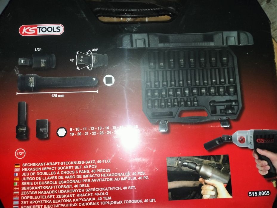 Zestaw nasadek udarowych sześciokątnych