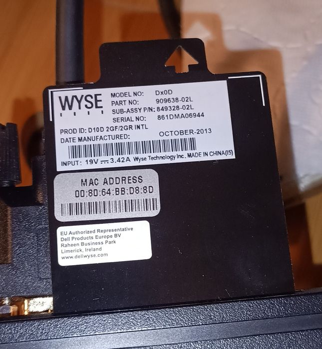 Wyse D10D – mini komputer / terminal z SSD 32 GB + zasilacz