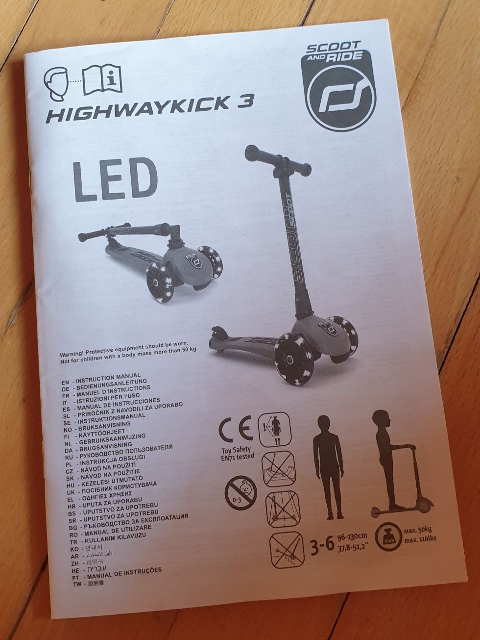 Hulajnoga scoot and ride highwaykick 3 led 3-6 lat