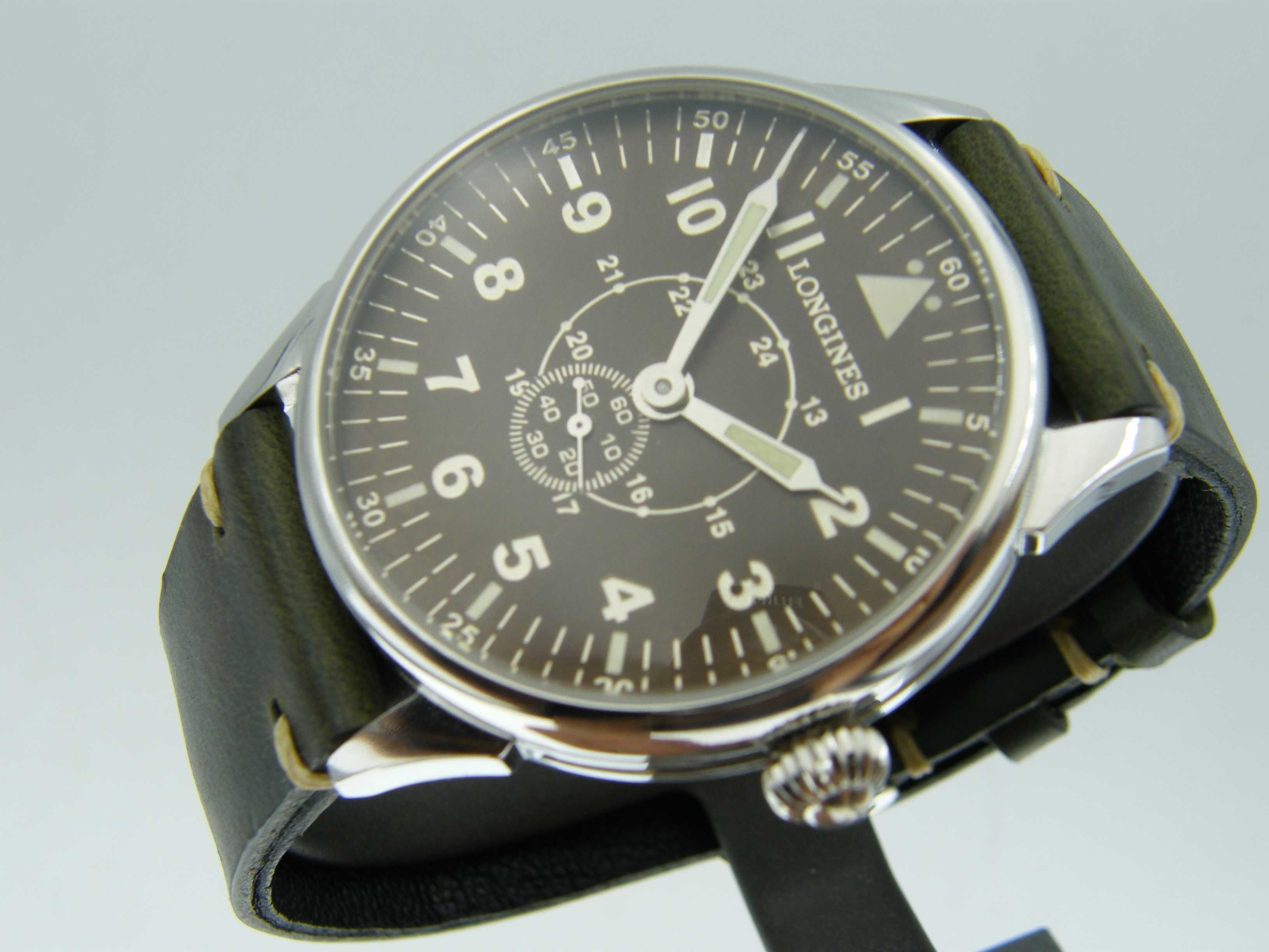 Longines Pilot Militarna Pasówka w Stali