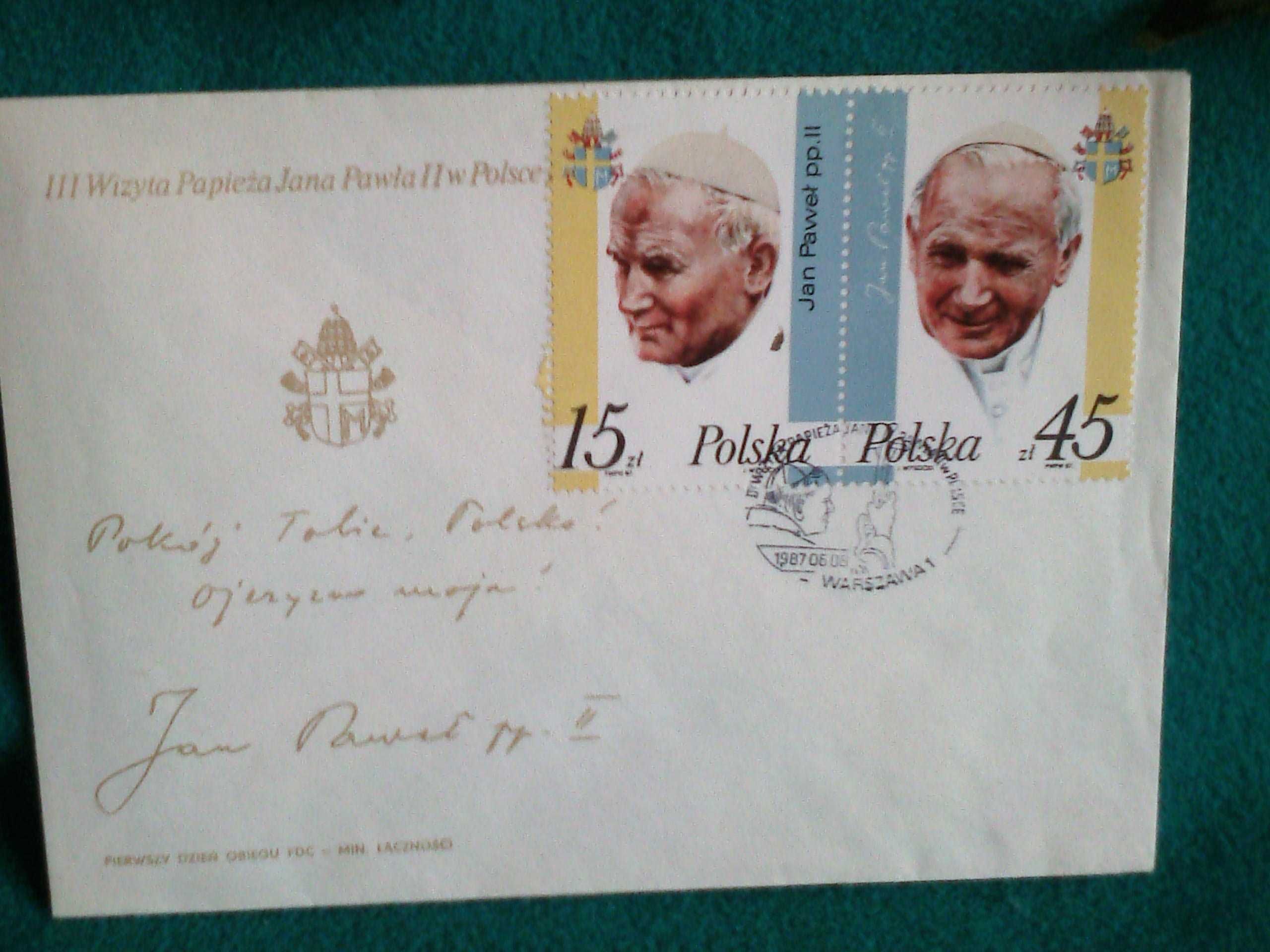 Koperta FDC-III Wizyta JanaPawła II w Polsce-1987r. Bez Wad!