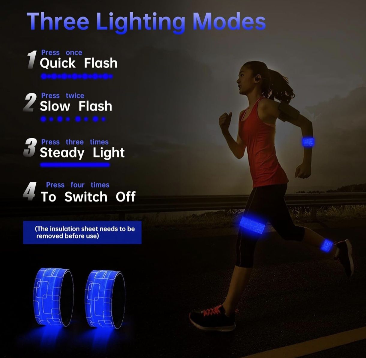 6 Pulseira LED de corrida