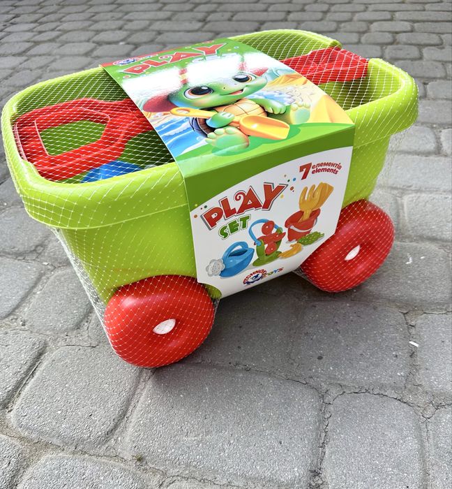 Візок каталка з ручкою з набором для гри з піском та водою ТехноК 1409