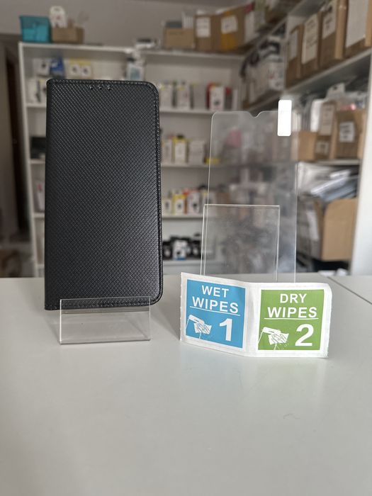 Etui zamykane + SZKŁO hartowane do xiaomi redmi 9