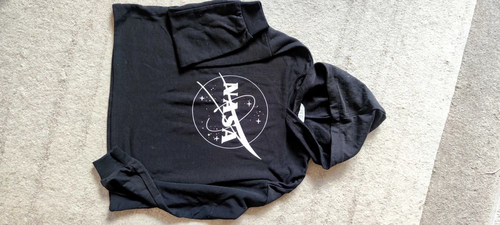 Czarna bluza z napisem NASA, 146-152, H&M