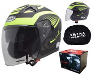 KASK Otwarty Motocyklowy FLUO MATT Sskuter Chopper ECER 22.06 + BLENDA