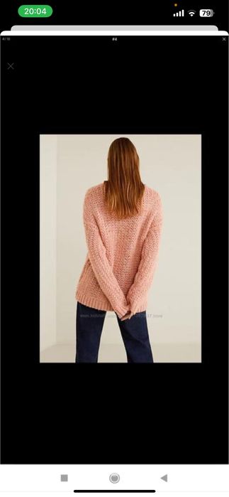 Кофта Mango р.S вʼязана пудрова светр джемпер шерсть вовна