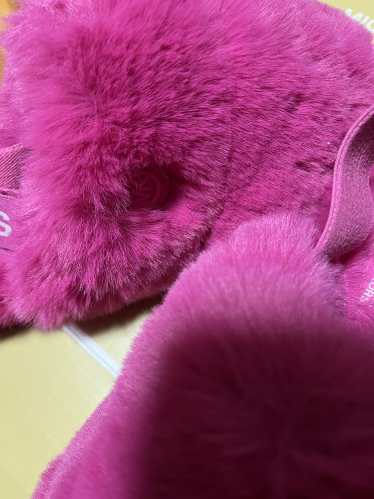 Michael Kors kapci pantofle buty z futerkiem r 36 różowe klapki