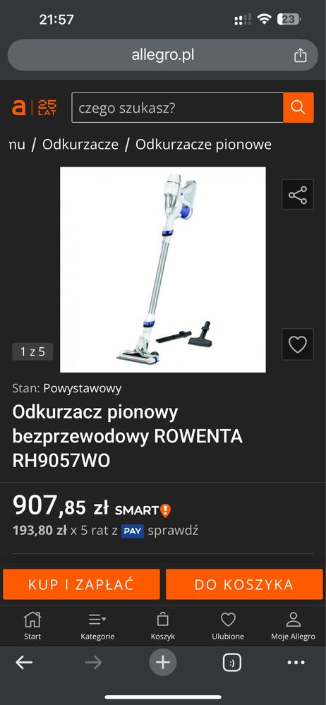 Super odkurzacz akumulatorowy Rowenta Air Force 360