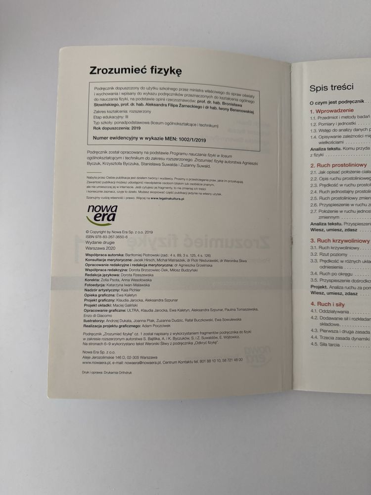 Podręcznik Zrozumieć fizykę 1