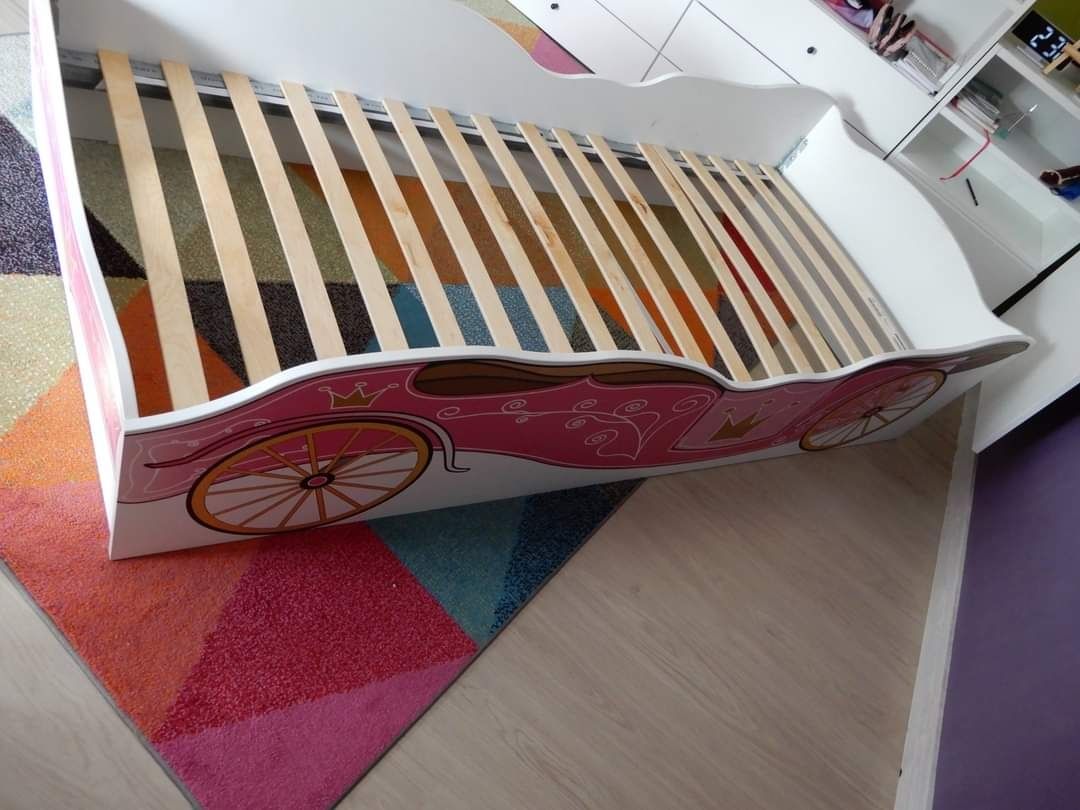 Łóżko dla dziewczynki księżniczki kareta 90x200