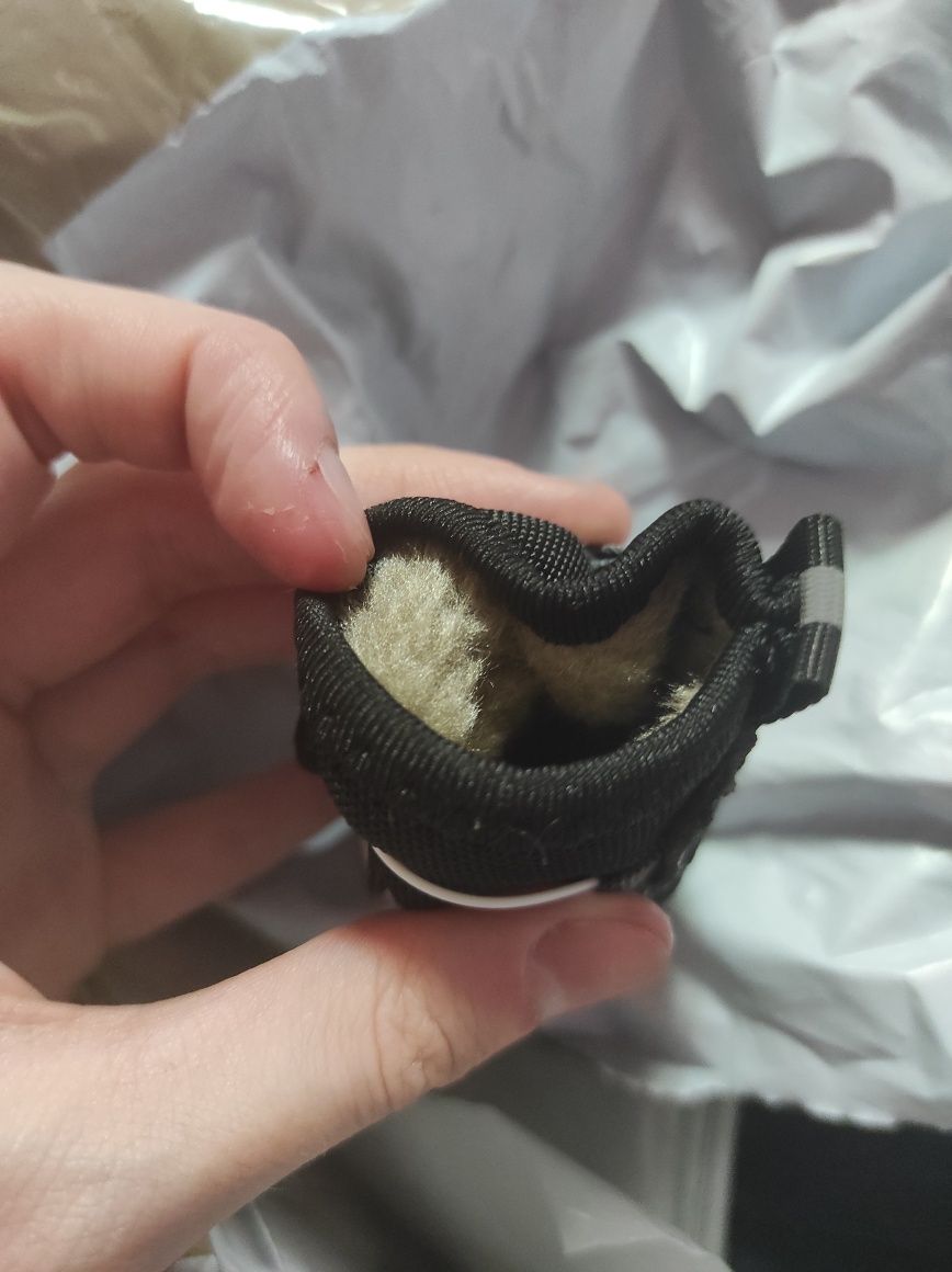 Botas Sapatos para Cão Preto Ajustável Pequeno Médio para o Inverno