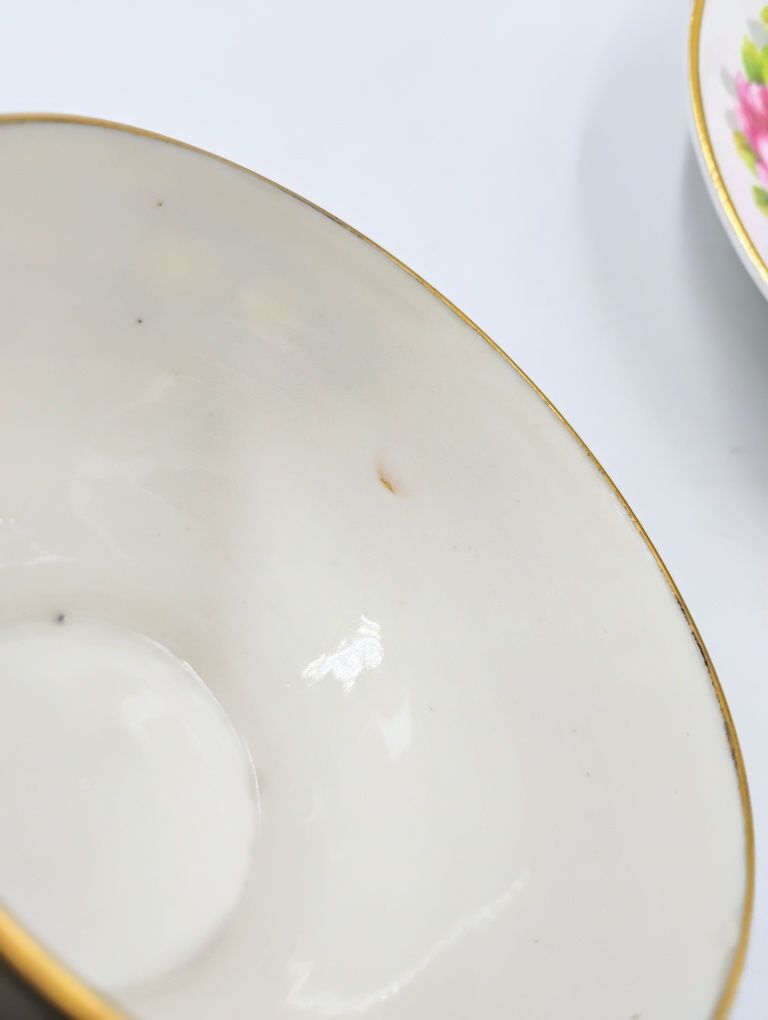 Filiżanki zestaw duo róże różyczki secesja przedwojenna porcelana anty