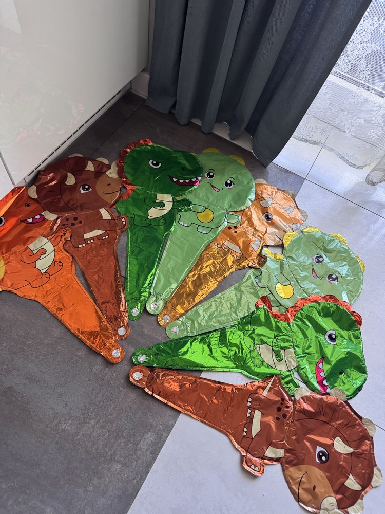 8x balon na hel 3D duży dinozaur maczuga urodziny baloniki dinusie rex