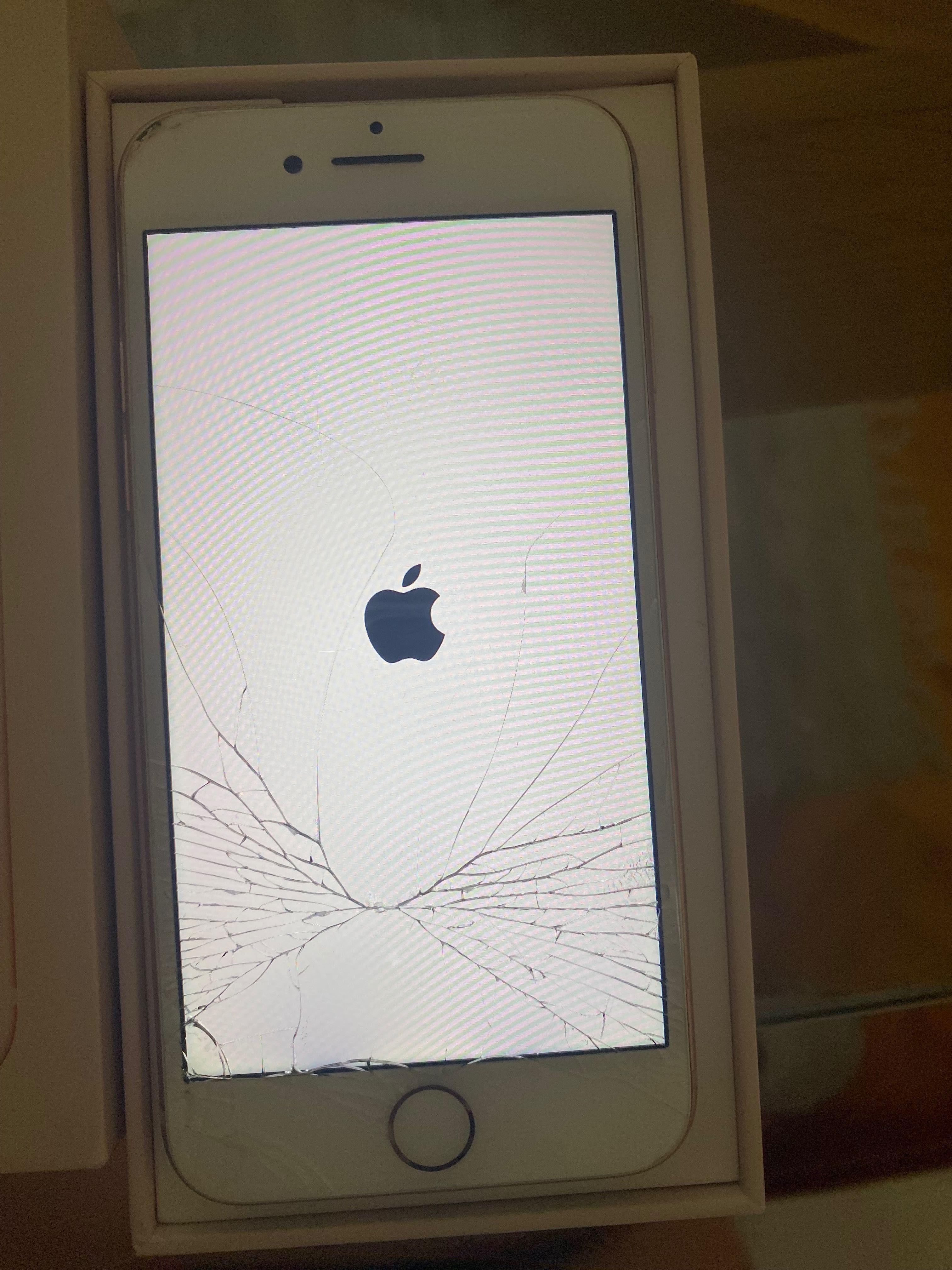 iPhone 8 rosa com caixa e capa ptotectora