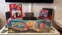 Nintendo switch oled c/garantia + jogo + acessorios