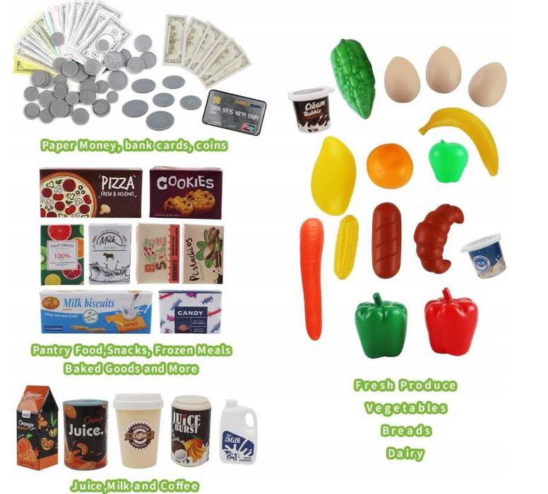 Supermarket Sklep Kasa Fiskalna Wózek Dla Dzieci Terminal - WYPRZEDAŻ