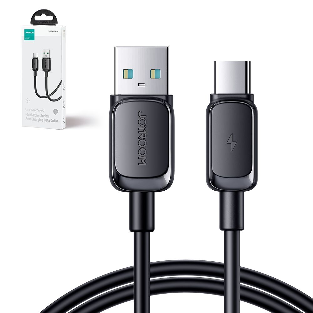 kabel przewód usb - usb-c 3a 1.2m czarny