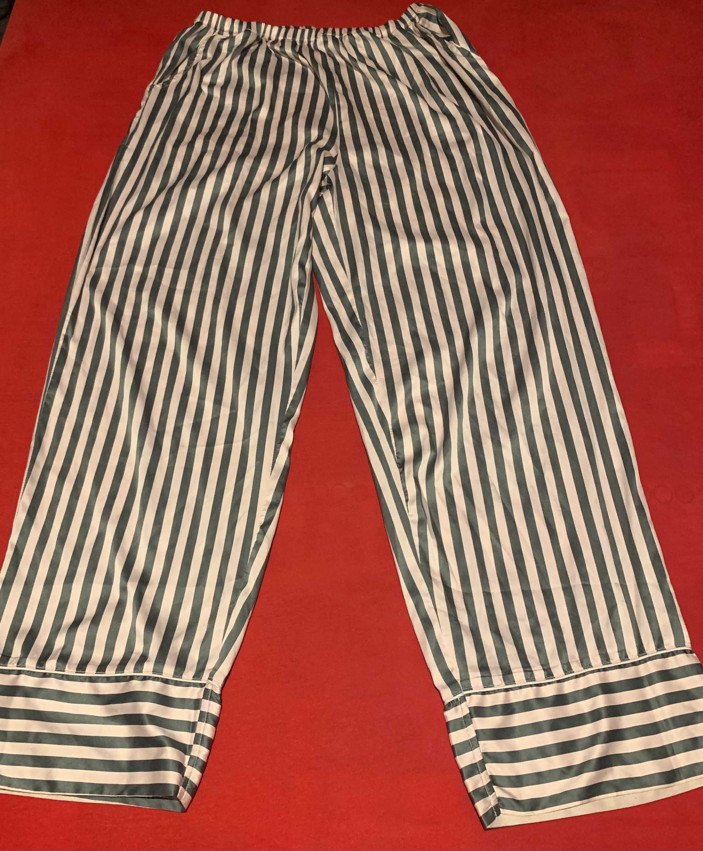 Трендовая атласная полосатая пижама/домашний костюм GOSO р.L в идеале