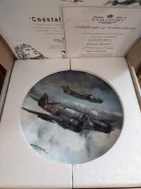 Kolekcjonerski COALPORT Talerz Porcelanowy Samoloty militaria vintage