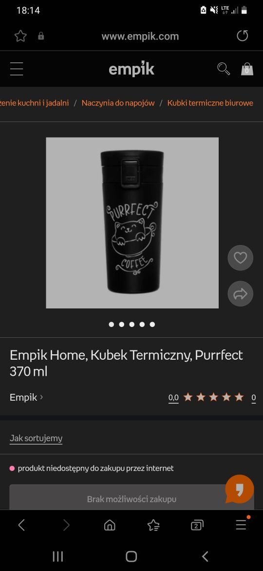 Kubek termiczny z kotem
