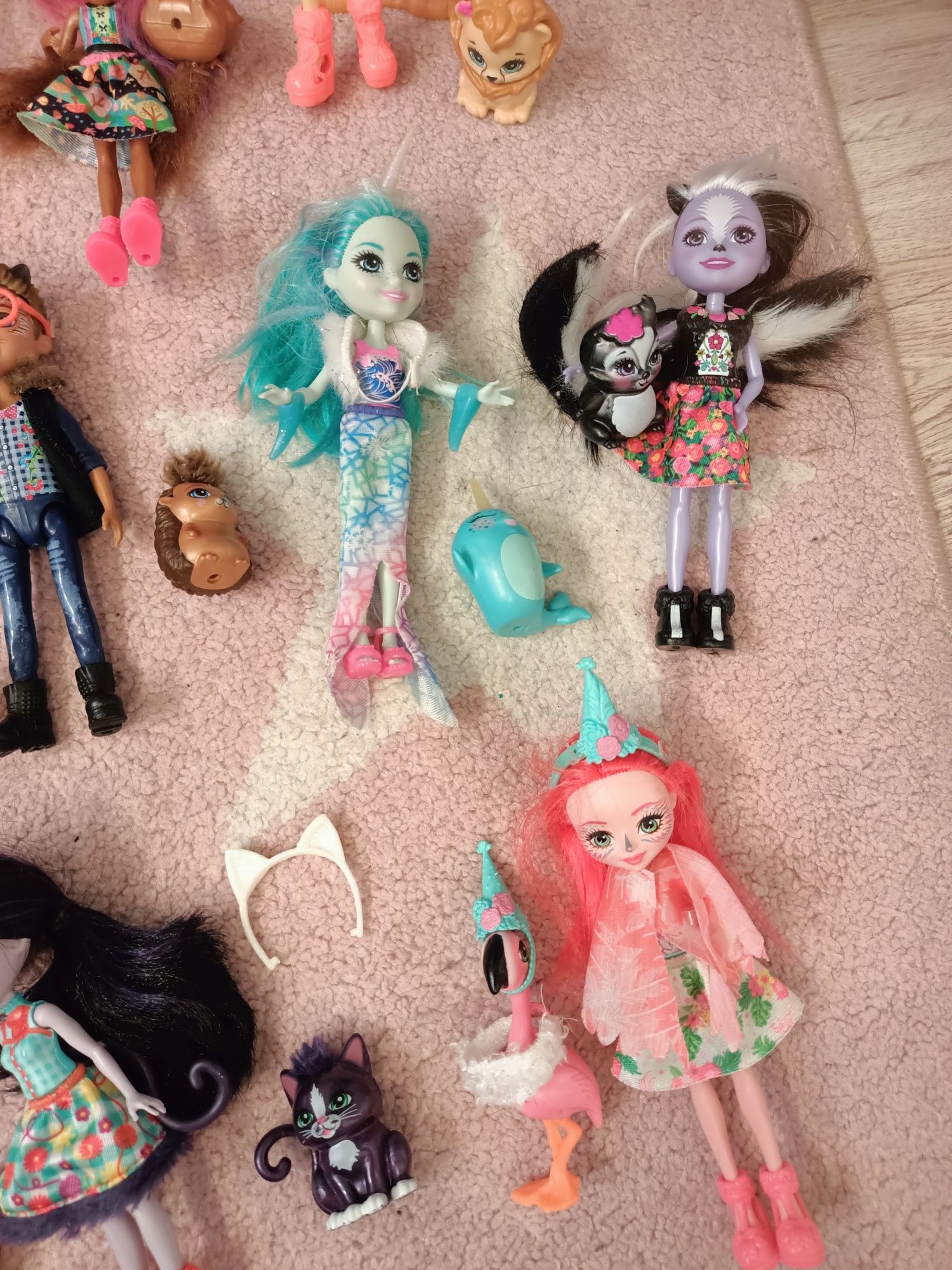 Ogromny zestaw jak nowe ideal  zabawek lalki enchantimals dla dziewczy