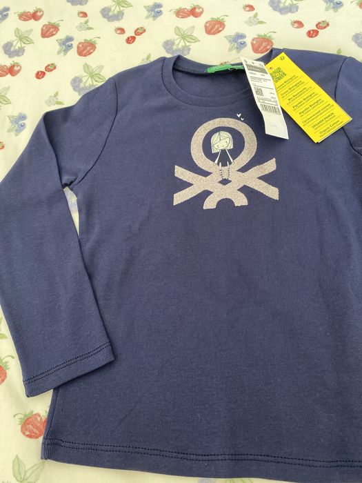 Blusa azul benetton 3/4 anos