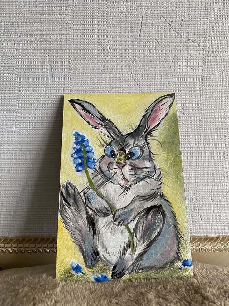 Картина ручної роботи «Кролик» 10х15