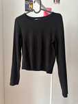 Czarny basic long sleeve Cropp obcisły koszulka długi rękaw